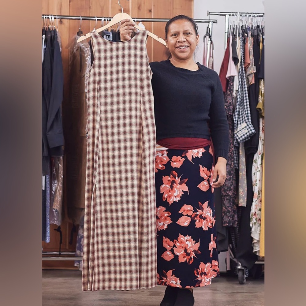 Christy Dawn Remy Dress in Cocoa (?) Plaid Size M/L
